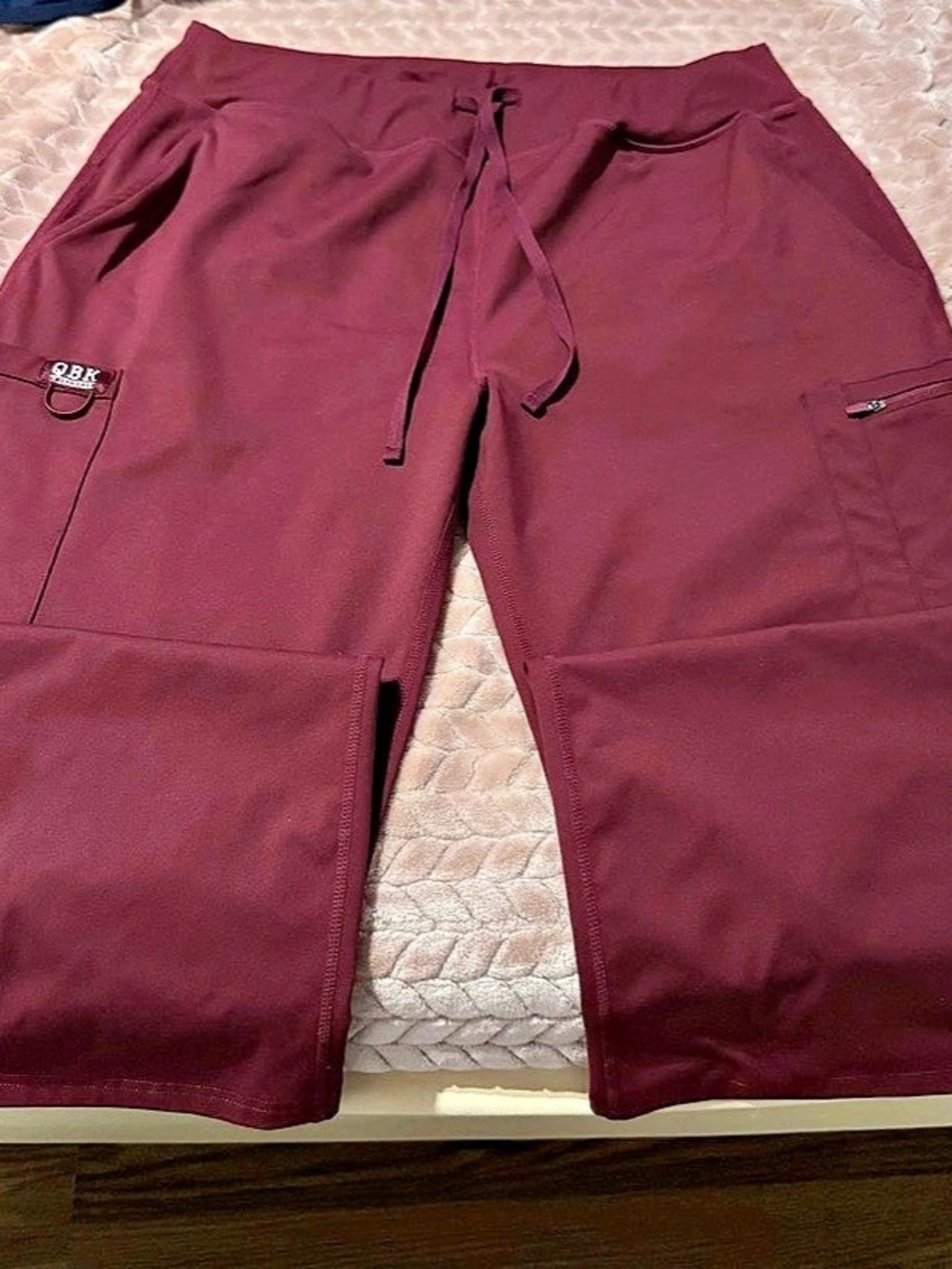 QBK Yoga Scrub Pants Burgundy 3XL